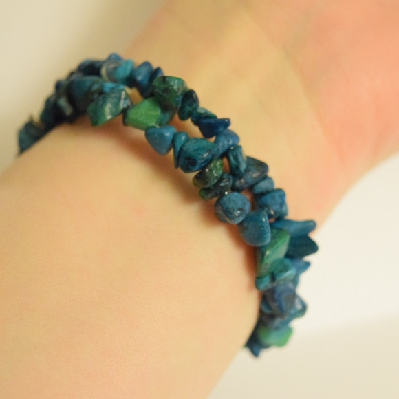 Dark turquoise chip bracelet - Picture 4 of 4